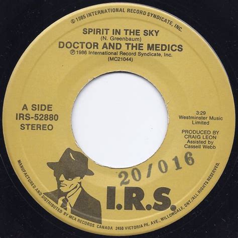 CKSO AM, FM & TV | Record Labels (45 RPM) | Spirit In The Sky - Doctor And The Medics