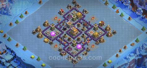 Best Anti 2 Stars Base TH7 with Link, Hybrid - Town Hall Level 7 Base ...