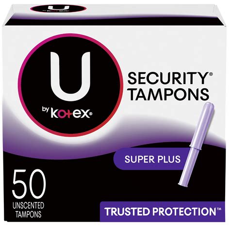 U by Kotex Security Tampons, Super Plus Unscented, 50 Ct - Walmart.com ...