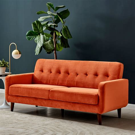 Clarence Sofa in Burnt Orange Velvet 2 Seater | daals