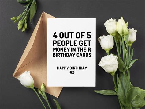 Money Birthday Card Funny Birthday Gift 5x7 A7 Teen Bday - Etsy