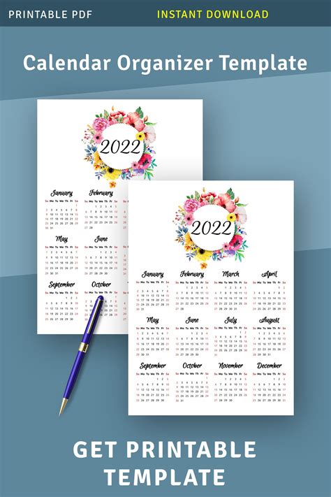 Happy Planner Year Refill Printable Yearly Calendar Template - Etsy ...