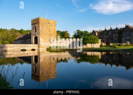 Broughton Castle, near Banbury, home of the Fiennes family in golden ...