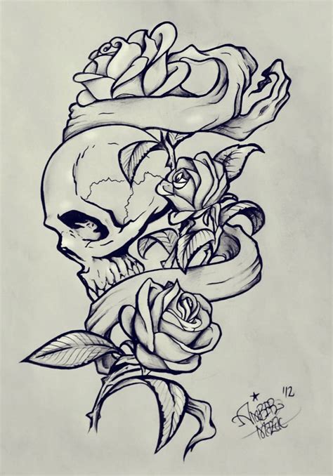 Skulls and roses | Sleeve tattoos, Skull tattoo design, Rose tattoo design