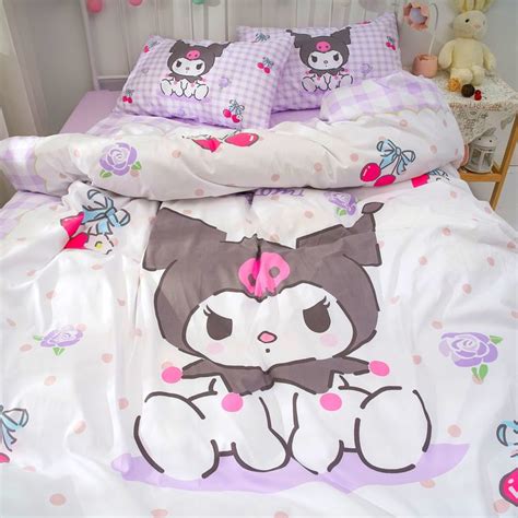 Kuromi Inspired Bedding Sheet Duvet Set Queen Twin Double Full Purple ...