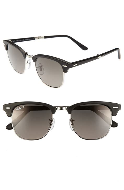 Ray-Ban 'Clubmaster' 51mm Polarized Folding Sunglasses | Nordstrom