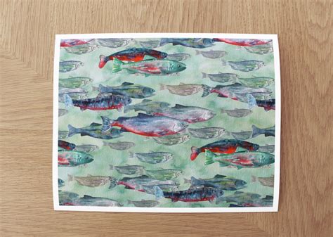 Salmon Run Archival Print - Etsy