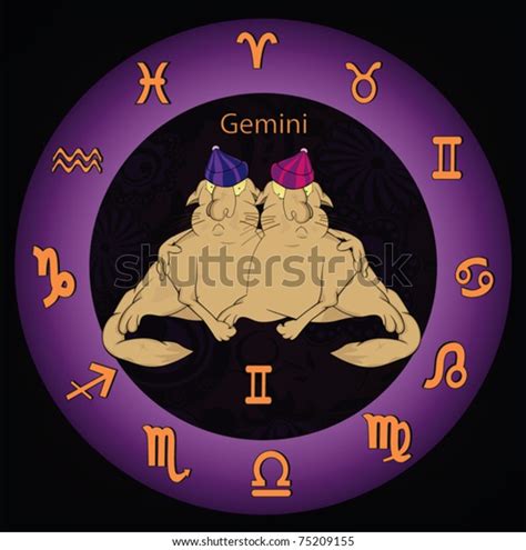 Zodiac Signs Twins Stock Vector (Royalty Free) 75209155 | Shutterstock