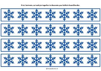 Winter Snowflake Bulletin Board Border by Bris PE Adventures | TPT