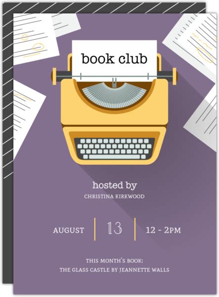 Book Club Invitations | PurpleTrail