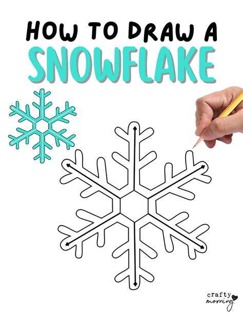 How to Draw a Snowflake (Easy Step by Step) - Crafty Morning