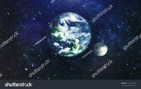 Earth Moon View Space Extremely Detailed Stock Photo 1131254729 ...