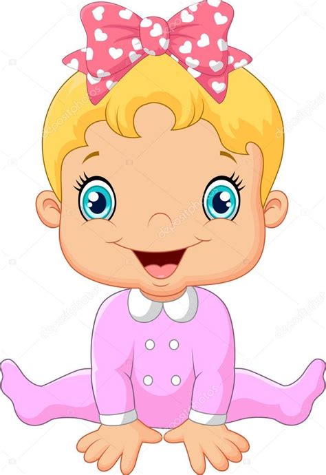 Cartoon happy baby girl Stock Vector by ©tigatelu 75191871