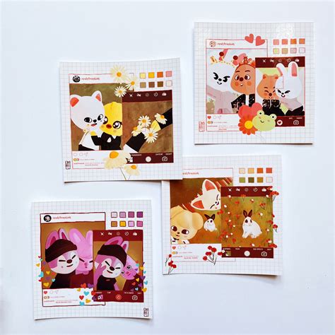 Skzoo Instagram Prints Set // Skzoo Fan Art 120x120 Mm - Etsy