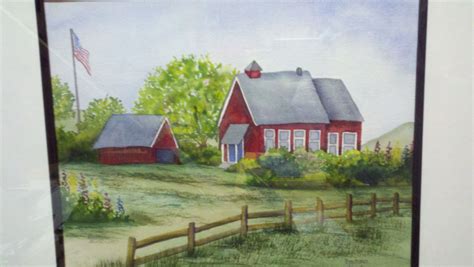 "Little Red School House" Watercolor | House watercolor, Red school house, Art