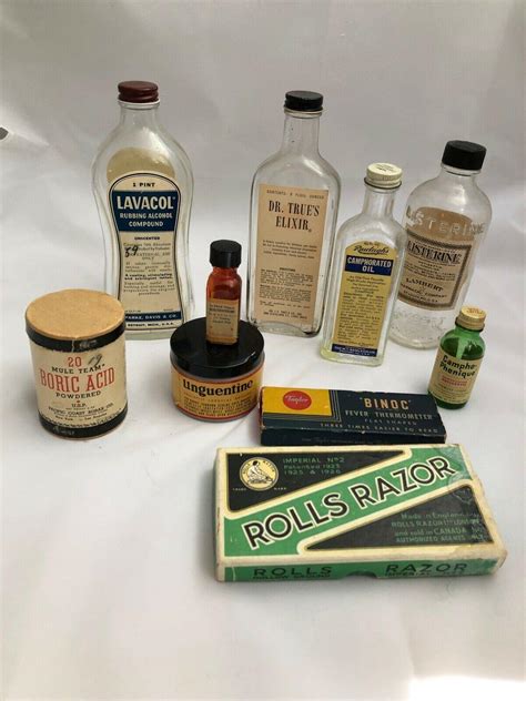 antique labeled medicine bottles 1935-1950 | #3938599704