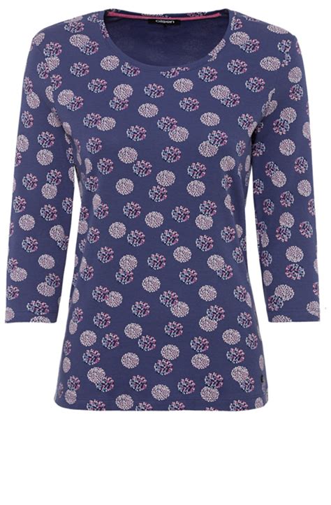 Olsen Indigo Patterned Top - T-Shirts & Tops from Shirt Sleeves UK