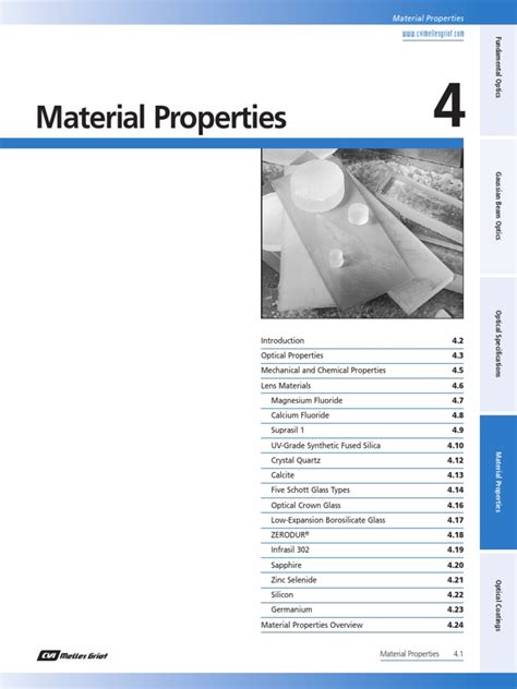 Optical Material Properties | PDF | Optics | Refractive Index