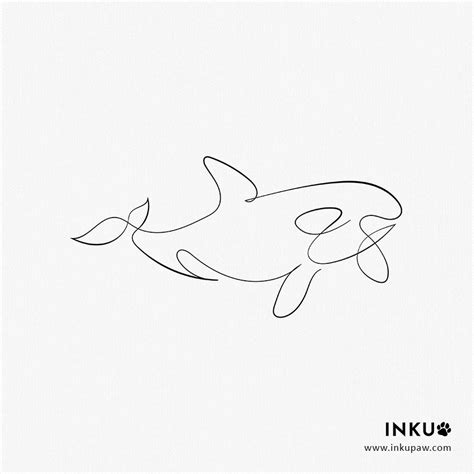 Killer Whale Line Tattoo | Inku Paw