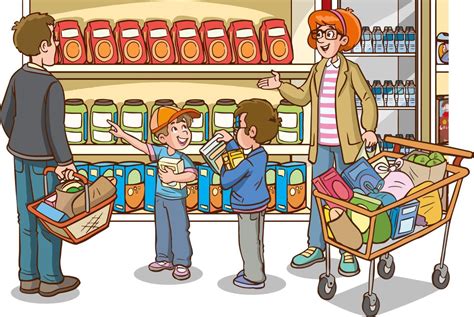 shopping kids and family cartoon vector illustration 20088546 Vector ...