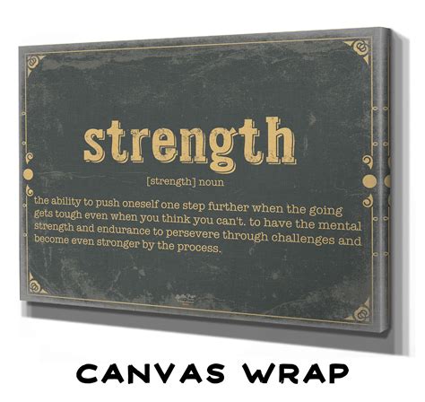 Strength Word Definition Wall Art Gift for Strength - Etsy