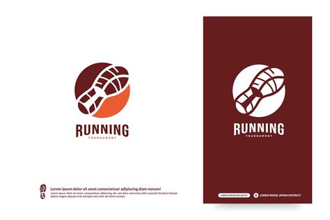 Running club logo with shoe print design template, Marathon tournament logptype, Sport team ...