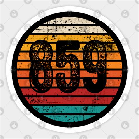 Distressed Vintage Sunset 859 Area Code - 859 Area Code - Sticker | TeePublic