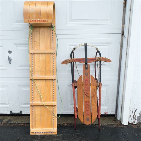 Vintage Toboggan and Snow Sled | EBTH