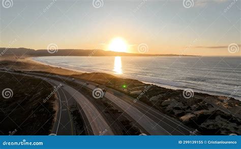 Sunset Beach at Monterey in California United States. Stock Image ...