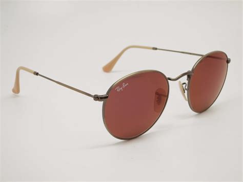 Ray-Ban RB 3447 Round Metal 167/2K Red Mirrored Sunglasses | I Love Ray-Bans Aviators Women, Red ...