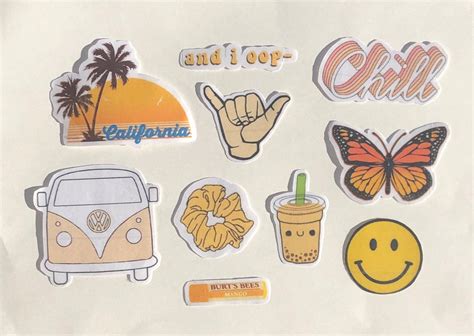 Orange Aesthetic Waterproof Stickers / Laptop Decal Vinyl - Etsy UK