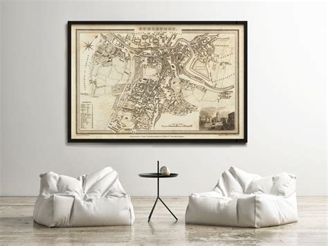 Old Map of Stockport Manchester 1824 Vintage Map Wall Map Print - VINTAGE MAPS AND PRINTS