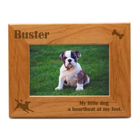 Personalized Dog 4x6 Wood Photo Frame | Engraved Dog Picture Frame