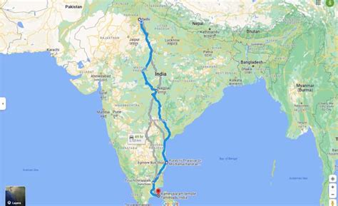 Route Map to Rameswaram Temple