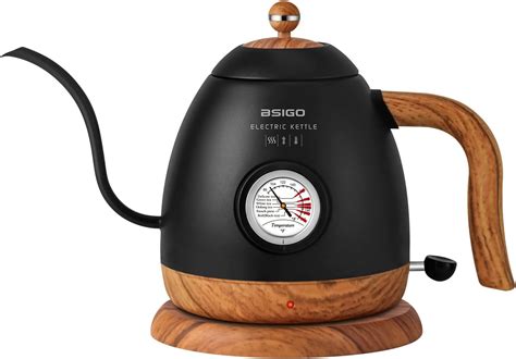 Amazon.com: Bsigo Gooseneck Electric Kettle with Thermometer, 100% Stainless Steel for Pour-over ...