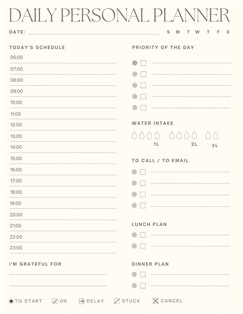 Daily Planner Printable Free