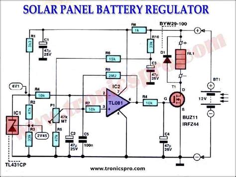 Solar Panel Battery Regulator Circuit Diagram - TRONICSpro