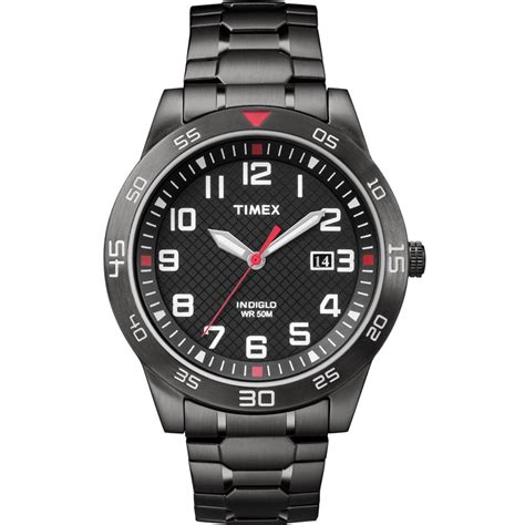 Timex - Men's Fieldstone Way Watch, Black Stainless Steel Expansion Band - Walmart.com - Walmart.com