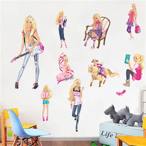 Barbie Wall Stickers Art Decal Vinyl Paper Removable Home Decor decal ...