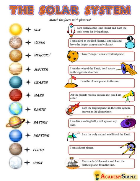 our solar system worksheets k5 learning - solar system worksheets for ...