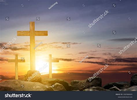 Christian Cross Sunset Sky Background Stock Photo 2267684425 | Shutterstock