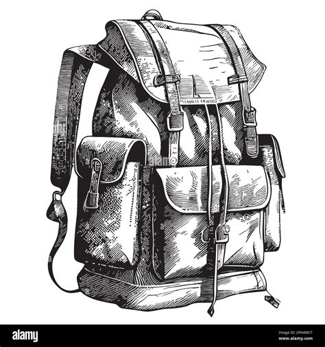 Vintage backpack sketch hand drawn in doodle style illustration Travel Stock Vector Image & Art ...