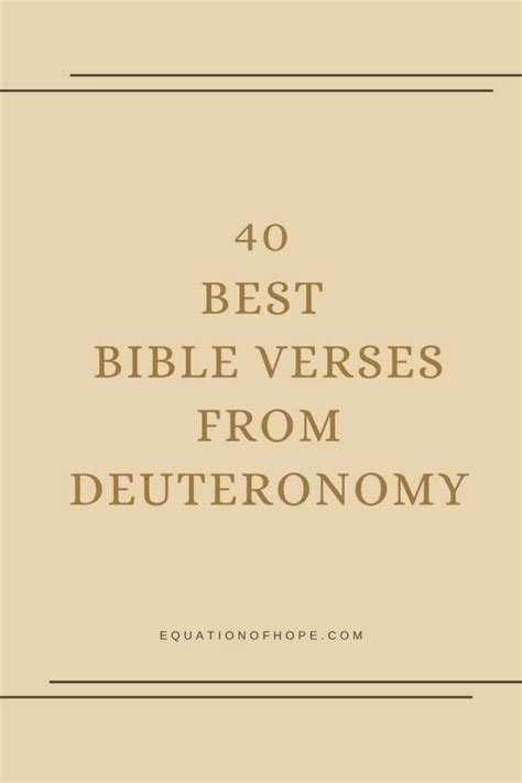 40 Best Bible Verses From Deuteronomy - EQUATIONOFHOPE