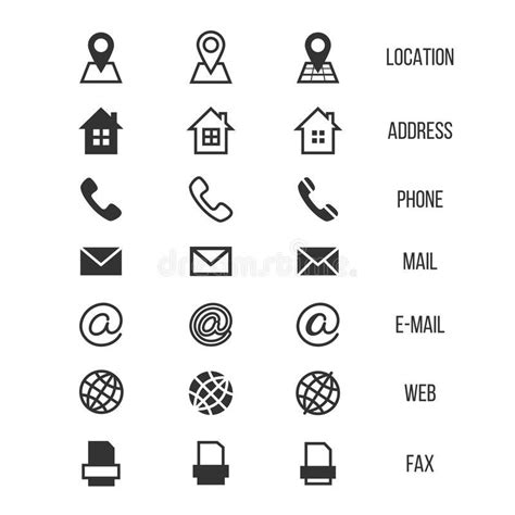 Business card vector icons, home, phone, address, telephone, fax, web, location , #Aff, #i ...