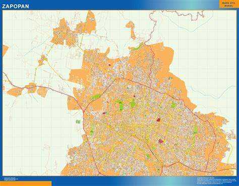 Zapopan wall map Mexico | Wall maps of countries of the World