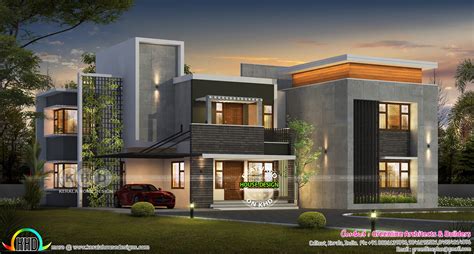 Ultra modern 5 bedroom contemporary house plan - Kerala Home Design and ...