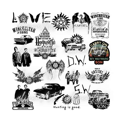 Supernatural Svg Bundle - Winchester - Svg Png Dxf Eps Pdf - Digital ...