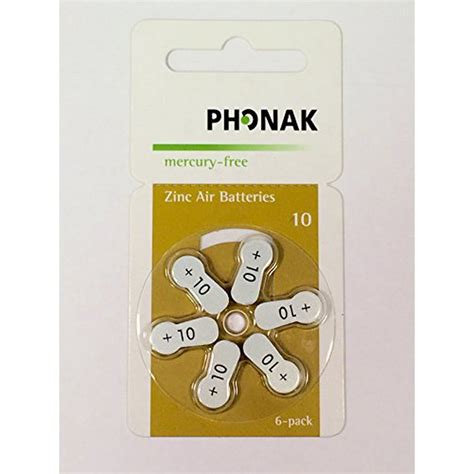 Phonak Mercury Free Size 10 Zinc Air Hearing Aid Batteries (60 batteries) - Walmart.com ...