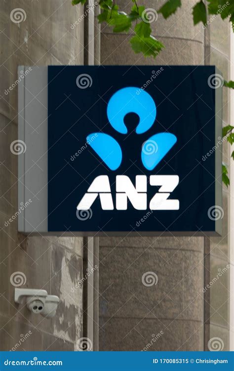 MELBOURNE, AUSTRALIA - 18 January 2020: Close Up of the ANZ Bank Logo Outside a Melbourne Branch ...