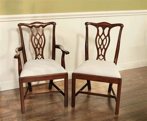 Mahogany dining chairs, Straight leg Chippendale Chairs